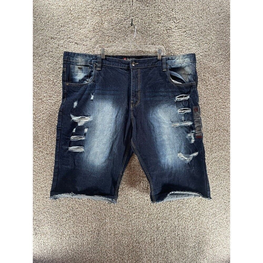 Southpole Shorts Mens 50 Blue Denim Dark Wash Hip Hop Rap Casual Baggy Adult‎